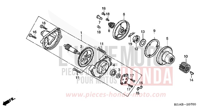 OELPUMPE von CG125 TITAN ES FORCE SILVER METALLIC (NH411) von 2004